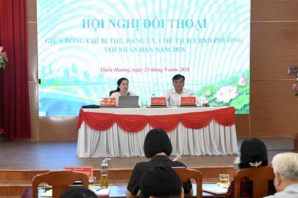 Người đứng đầu cấp ủy, chính quyền phường Thiên Hương đối thoại trực tiếp với Nhân dân năm 2026