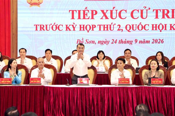 Thủ tướng Chính phủ Lê Minh Hưng và Đoàn đại biểu Quốc hội thành phố tiếp xúc cử tri Hải Phòng chuẩn bị Kỳ họp thứ 2, Quốc hội khóa XVI