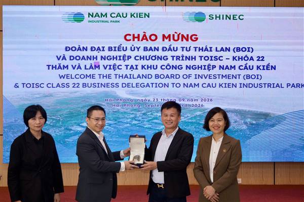 Đoàn doanh nghiệp Thái Lan khảo sát Khu công nghiệp sinh thái Nam Cầu Kiền, tìm hiểu cơ hội đầu tư tại Hải Phòng