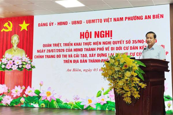 Phường An Biên quán triệt, triển khai Nghị quyết số 35 của HĐND thành phố về di dời cư dân, chỉnh trang đô thị và cải tạo chung cư cũ