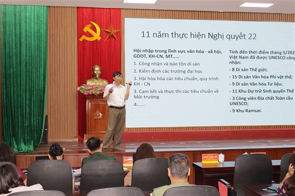 Hội nghị Báo cáo viên tháng 9 phường Hồng Bàng thông tin tình hình thời sự thế giới và trong nước thời gian qua