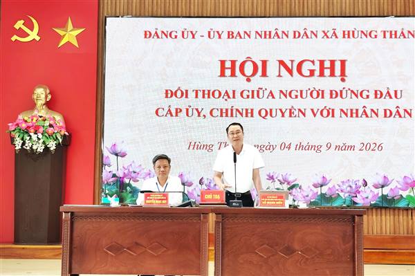 Xã Hùng Thắng đối thoại giữa người đứng đầu cấp ủy, chính quyền với Nhân dân năm 2026