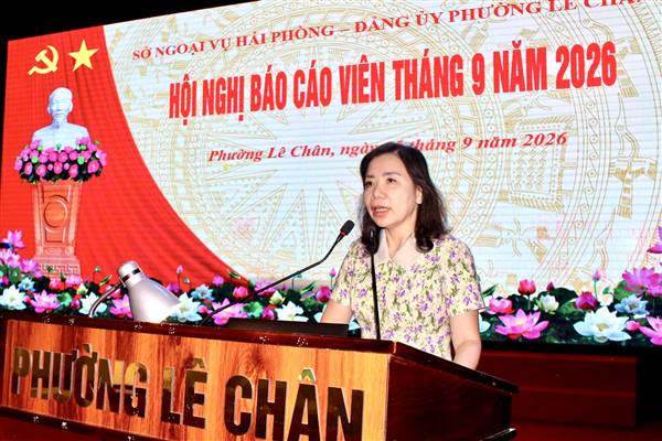 Phường Lê Chân thông tin tình hình thời sự thế giới và trong nước tại Hội nghị Báo cáo viên tháng 9