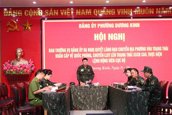Phường Dương Kinh khai mạc diễn tập chiến đấu phòng thủ năm 2026