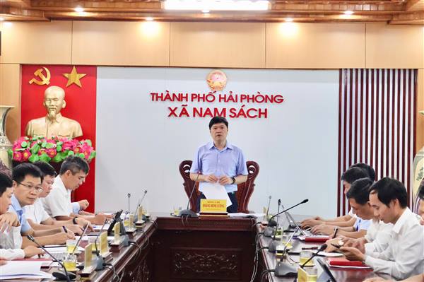 Phó Chủ tịch UBND thành phố Hoàng Minh Cường làm việc với các xã khu vực Nam Sách về tình hình thực hiện Nghị quyết 11-NQ/TU 