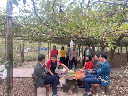 A group of people sitting around a table
Description automatically generated