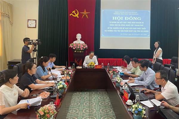 Trường Đại Học Hải Dương tổ chức hội nghị tự đánh giá kết quả thực hiện đề tài khoa học và công nghệ về phát triển thị trường tiêu thụ sản phẩm OCOP