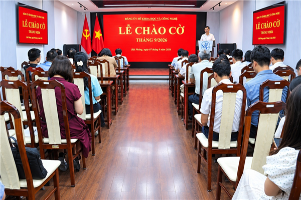 Sở Khoa học và Công nghệ tổ chức Lễ chào cờ, sinh hoạt chính trị dưới cờ tháng 9/2026