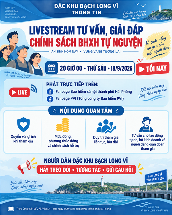 Mời Nhân dân theo dõi livestream tư vấn, giải đáp chính sách bảo hiểm xã hội tự nguyện