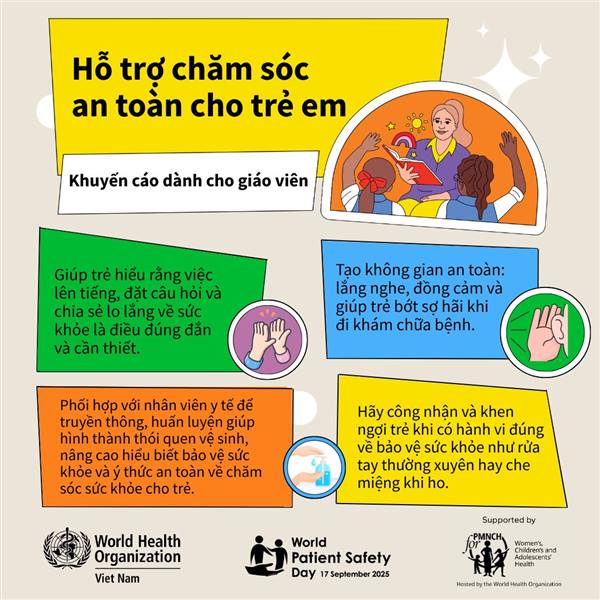 Hưởng ứng Ngày An toàn Người bệnh Thế giới 17/9/2025: “Chăm sóc an toàn cho mọi trẻ sơ sinh và trẻ em”
