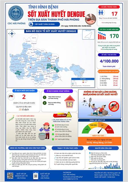 Tình hình bệnh Sốt xuất huyết Dengue trên địa bàn thành phố Hải Phòng