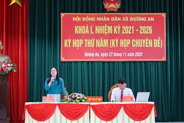 KỲ HỌP CHUYÊN ĐỀ THỨ NĂM  HĐND XÃ ĐƯỜNG AN 
KHOÁ I, NHIỆM KỲ 2021-2026
