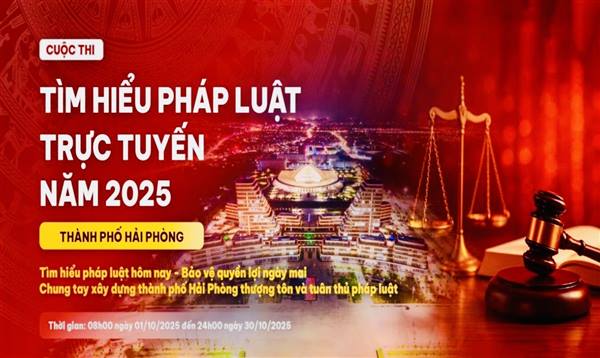 Cuộc thi “Tìm hiểu pháp luật trực tuyến năm 2025” sẽ diễn ra từ ngày 01 đến 30/10/2025