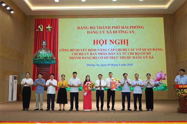HỘI NGHỊ CÔNG BỐ QUYẾT ĐỊNH NÂNG CẤP CHI BỘ THÀNH ĐẢNG BỘ CƠ SỞ TRỰC THUỘC ĐẢNG ỦY XÃ ĐƯỜNG AN