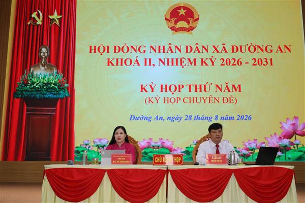 HĐND xã Đường An khóa II, nhiệm kỳ 2026 - 2031 tổ chức Kỳ họp thứ 5 (kỳ họp chuyên đề)