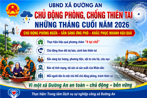 Xã Đường An chủ động phòng, chống thiên tai những tháng cuối năm 2026