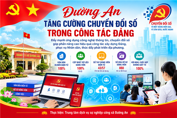 Xã Đường An tăng cường chuyển đổi số trong Công tác Đảng