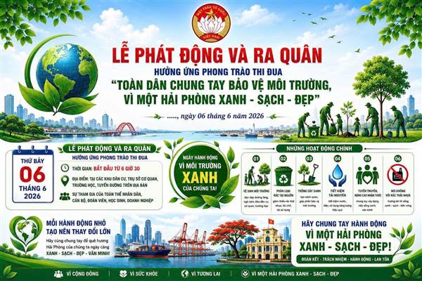 Lễ phát động và ra quân hưởng ứng phong trào thi đua "Toàn dân chung tay bảo vệ môi trường vì một Hải Phòng xanh - sạch - đẹp"