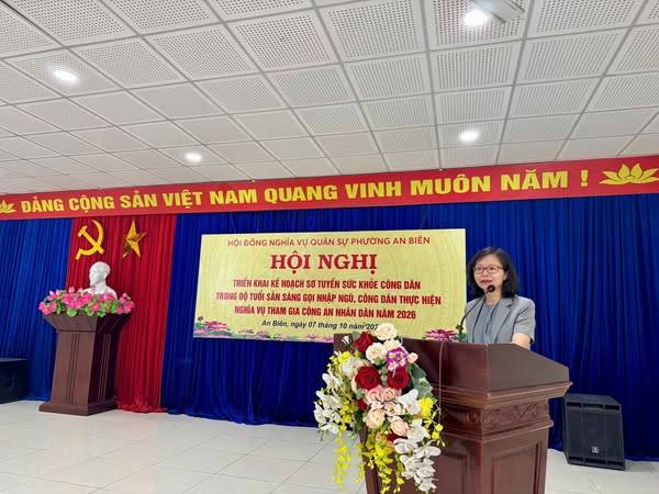 PHƯỜNG AN BIÊN TRIỂN KHAI KẾ HOẠCH SƠ TUYỂN SỨC KHỎE NGHĨA VỤ QUÂN SỰ VÀ NGHĨA VỤ THAM GIA CÔNG AN NHÂN DÂN NĂM 2026