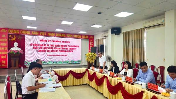 TỔ GIÁM SÁT SỐ 01 CỦA ỦY BAN KIỂM TRA THÀNH ỦY LÀM VIỆC VỚI ĐẢNG ỦY PHƯỜNG AN BIÊN VỀ TÌNH HÌNH HOẠT ĐỘNG CỦA BỘ MÁY CHÍNH TRỊ VÀ CHÍNH QUYỀN ĐỊA PHƯƠNG 2 CẤP