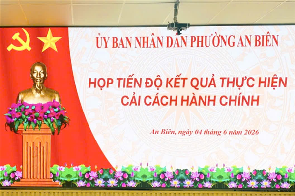 PHƯỜNG AN BIÊN HỌP ĐÁNH GIÁ TIẾN ĐỘ THỰC HIỆN CÔNG TÁC CẢI CÁCH HÀNH CHÍNH NĂM 2026