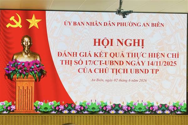 PHƯỜNG AN BIÊN TỔ CHỨC HỘI NGHỊ ĐÁNH GIÁ KẾT QUẢ THỰC HIỆN CHỈ THỊ SỐ 17/CT-UBND NGÀY 14/11/2025 CỦA CHỦ TỊCH UBND THÀNH PHỐ HẢI PHÒNG.