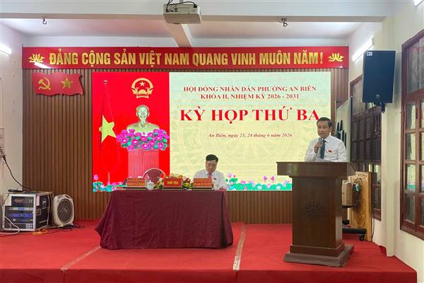 PHƯỜNG AN BIÊN: HOÀN THÀNH NGÀY LÀM VIỆC THỨ HAI KỲ HỌP THỨ BA HĐND PHƯỜNG KHÓA II, NHIỆM KỲ 2026 - 2031
