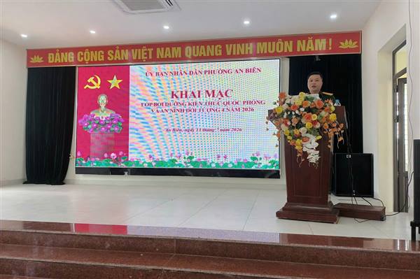 PHƯỜNG AN BIÊN TỔ CHỨC LỚP BỒI DƯỠNG KIẾN THỨC QUỐC PHÒNG VÀ AN NINH ĐỐI TƯỢNG 4 NĂM 2026