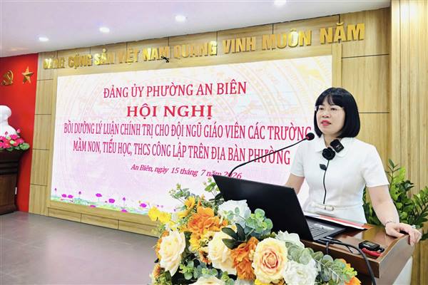 ĐẢNG UỶ PHƯỜNG AN BIÊN CHÚ TRỌNG BỒI DƯỠNG LÝ LUẬN CHÍNH TRỊ CHO ĐỘI NGŨ GIÁO VIÊN NĂM 2026