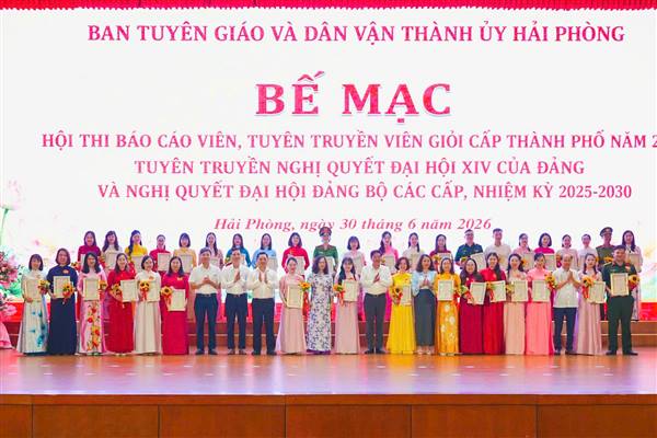 PHƯỜNG AN BIÊN VINH DỰ ĐẠT GIẢI TRIỂN VỌNG TẠI HỘI THI BÁO CÁO VIÊN, TUYÊN TRUYỀN VIÊN GIỎI THÀNH PHỐ HẢI PHÒNG NĂM 2026