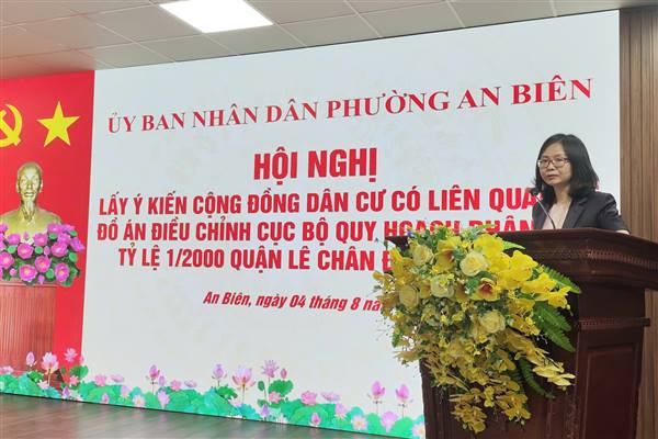 Phường An Biên tổ chức hội nghị lấy ý kiến Nhân dân về điều chỉnh cục bộ quy hoạch