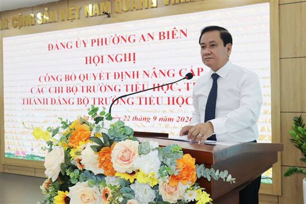 ĐẢNG ỦY PHƯỜNG AN BIÊN CÔNG BỐ QUYẾT ĐỊNH NÂNG CẤP CÁC CHI BỘ TRƯỜNG HỌC TRÊN ĐỊA BÀN PHƯỜNG