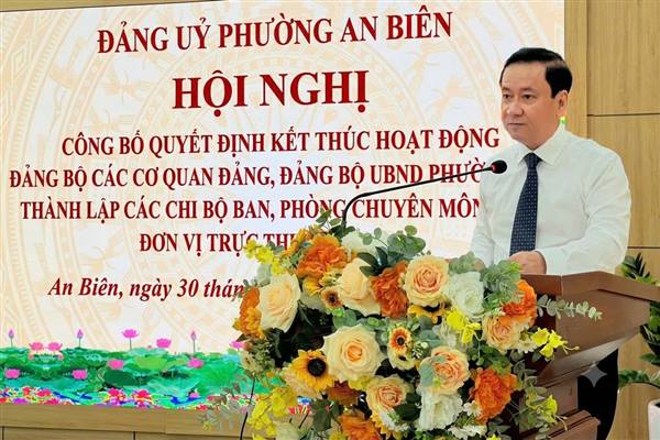 ĐẢNG ỦY PHƯỜNG AN BIÊN KIỆN TOÀN TỔ CHỨC ĐẢNG TẠI CÁC CƠ QUAN, ĐƠN VỊ