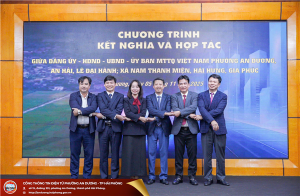 Các địa phương An Dương, An Hải, Lê Đại Hành, Nam Thanh, Miện, Hải Hưng, Gia Phúc ký kết chương trình kết nghĩa và hợp tác.