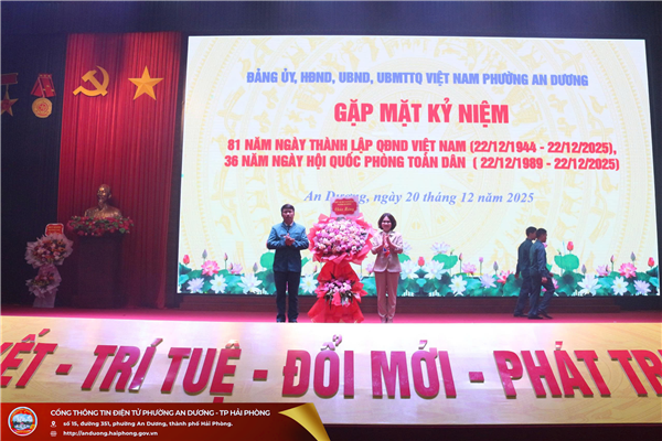 Phường An Dương tổ chức hội nghị kỷ niệm 81 năm Ngày thành lập Quân đội nhân dân Việt Nam và 36 năm Ngày hội Quốc phòng toàn dân.