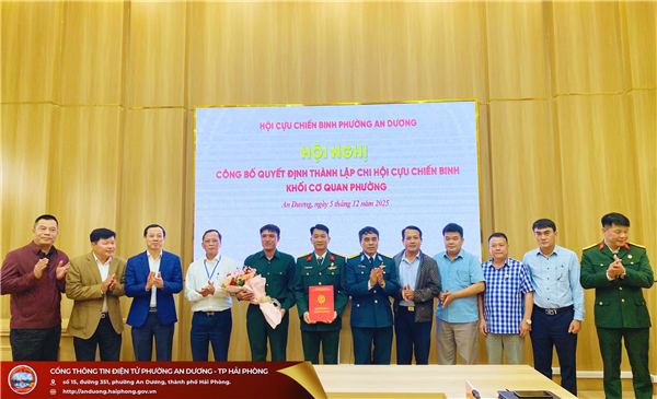 HỘI CỰU CHIẾN BINH PHƯỜNG AN DƯƠNG CÔNG BỐ QUYẾT ĐỊNH THÀNH LẬP CHI HỘI CCB KHỐI CƠ QUAN PHƯỜNG