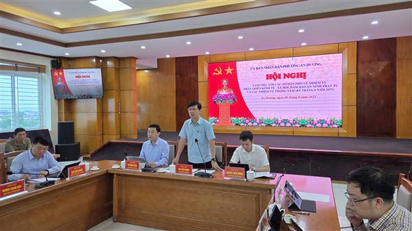 Uỷ ban nhân dân phường An Dương tổ chức Hội nghị giao ban với các Tổ dân phố về nhiệm vụ phát triển kinh tế - xã hội, đảm bảo an ninh trật tự và các nhiệm vụ trọng tâm, (kỳ tháng 8 năm 2025)
