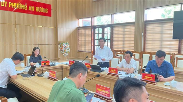Ban Thường vụ Đảng ủy phường An Dương họp nghe báo cáo công tác chuẩn bị tổ chức Đại hội Đảng bộ lần thứ nhất, nhiệm kỳ 2025-2030