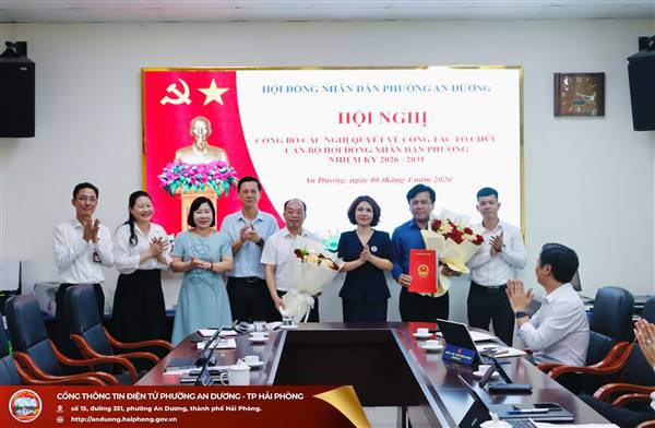 HỘI ĐỒNG NHÂN DÂN PHƯỜNG AN DƯƠNG TỔ CHỨC HỘI NGHỊ CÔNG BỐ CÁC NGHỊ QUYẾT VỀ CÔNG TÁC CÁN BỘ