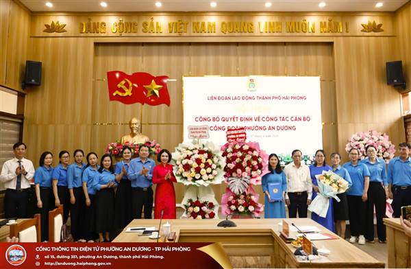 HỘI NGHỊ CÔNG BỐ QUYẾT ĐỊNH VỀ CÔNG TÁC CÁN BỘ CÔNG ĐOÀN PHƯỜNG AN DƯƠNG