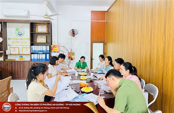 Phường An Dương kiểm tra đột xuất công tác bảo đảm an toàn thực phẩm tại các trường mầm non trên địa bàn phường