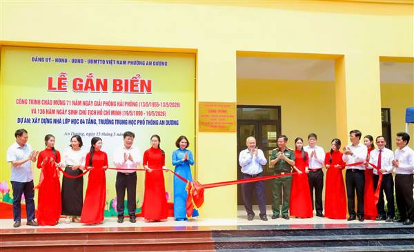 PHƯỜNG AN DƯƠNG KHẲNG ĐỊNH QUYẾT TÂM ĐẦU TƯ GIÁO DỤC QUA CÔNG TRÌNH TRỌNG ĐIỂM TẠI TRƯỜNG THPT AN DƯƠNG