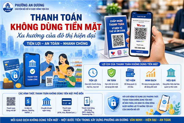Chung tay phát triển thanh toán không dùng tiền mặt trên địa bàn phường An Dương