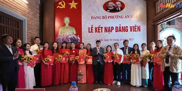Đảng ủy phường An Hải kết nạp 16 Đảng viên mới: xây dựng Đảng vững mạnh từ cơ sở