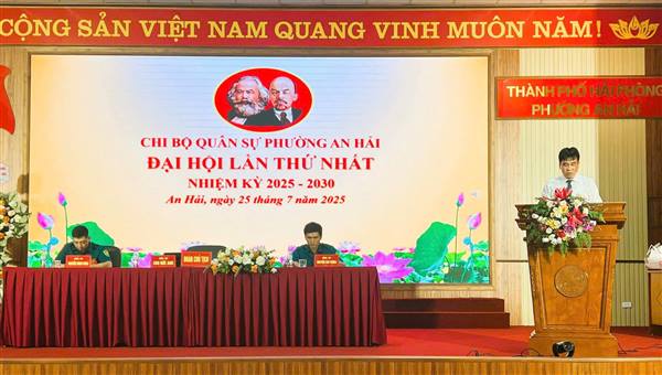 ĐẠI HỘI CHI BỘ QUÂN SỰ PHƯỜNG AN HẢI LẦN THỨ NHẤT, NHIỆM KỲ 2025-2030 THÀNH CÔNG TỐT ĐẸP