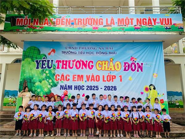 Trường Tiểu học Đồng Thái chào đón các em học sinh lớp 1, năm học 2025-2026.