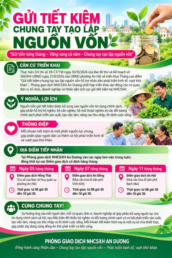 GỬI TIẾT KIỆM CHUNG TAY TẠO LẬP NGUỒN VỐN
