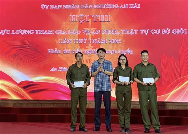 PHƯỜNG AN HẢI TỔ CHỨC HỘI THI TRỰC TUYẾN LỰC LƯỢNG THAM GIA BẢO VỆ AN NINH, TRẬT TỰ Ở CƠ SỞ GIỎI NĂM 2026