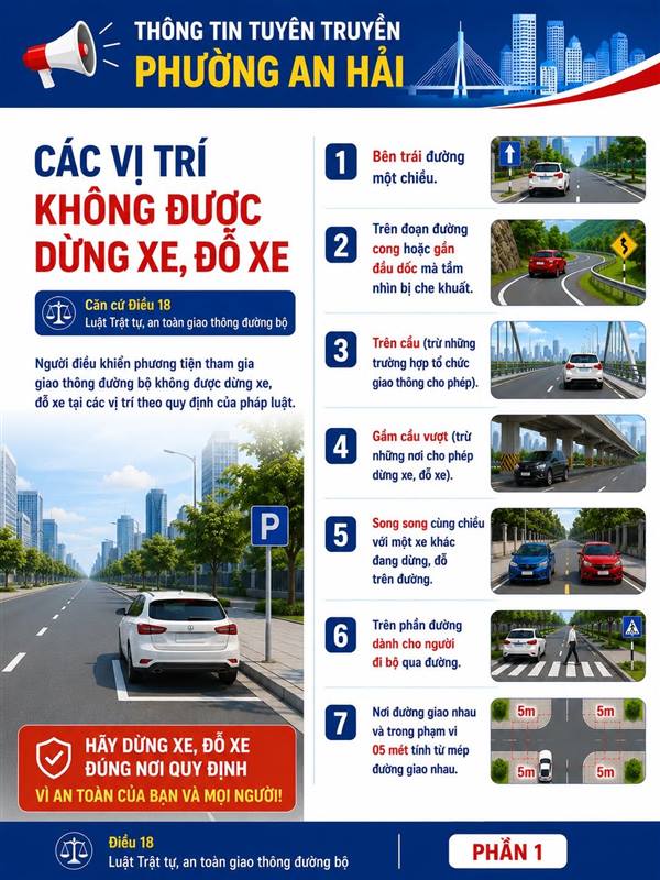 Quy định về việc dừng, đỗ xe khi tham gia giao thông theo Điều 18 Luật Trật tự, an toàn giao thông đường bộ