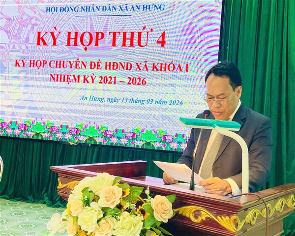 HĐND XÃ AN HƯNG TỔ CHỨC KỲ HỌP CHUYÊN ĐỀ (KỲ HỌP THỨ 4) HĐND XÃ KHÓA I NHIỆM KỲ 2021- 2026